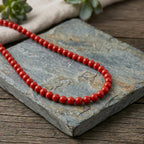 D'Joy roter Zinnober Halskette ca. 50 cm 925 Silber ca. 330,00 ct.