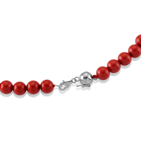 D'Joy roter Zinnober Halskette ca. 50 cm 925 Silber ca. 330,00 ct.