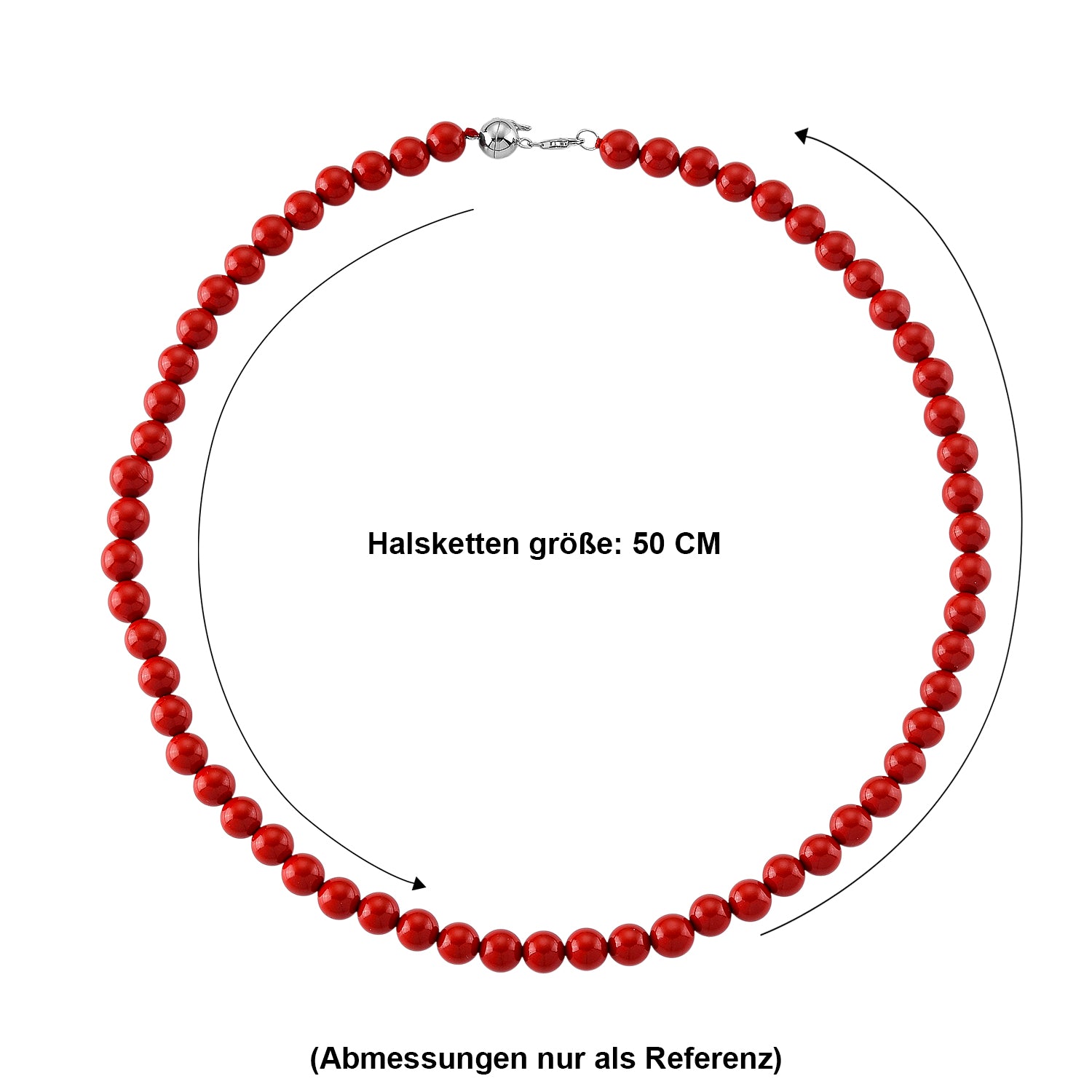 D'Joy roter Zinnober Halskette ca. 50 cm 925 Silber ca. 330,00 ct.