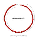 D'Joy roter Zinnober Halskette ca. 50 cm 925 Silber ca. 330,00 ct.