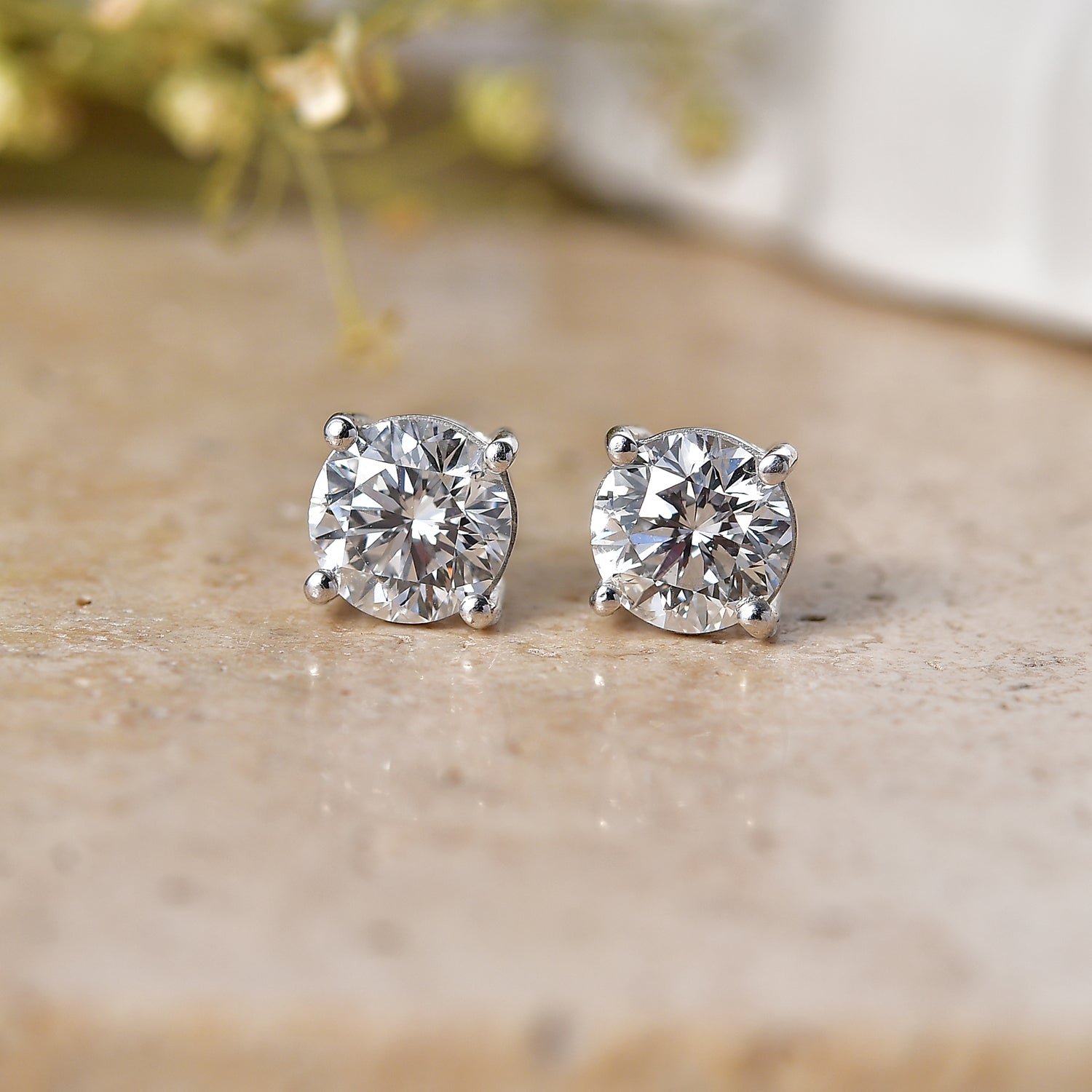 LUXURIANT DIAMOND - Lab Grown Diamant 100 Facetten-GH Ohrringe 925 Silber Rhodiniert ca. 2,11 ct.
