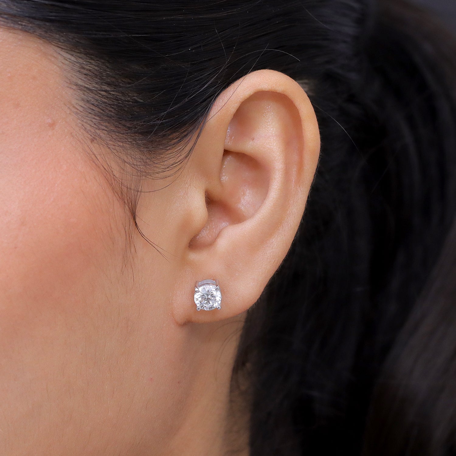 LUXURIANT DIAMOND - Lab Grown Diamant 100 Facetten-GH Ohrringe 925 Silber Rhodiniert ca. 2,11 ct.