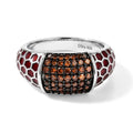D'Joy Roter Diamant Ring 925 Silber Rhodiniert (Größe 18.00) ca. 0,51 ct