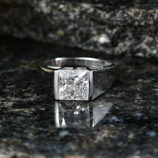D'Joy Moissanit Ring 925 Silber 750 Gelbgold vermeil (Größe 18.00) ca. 2,79 ct