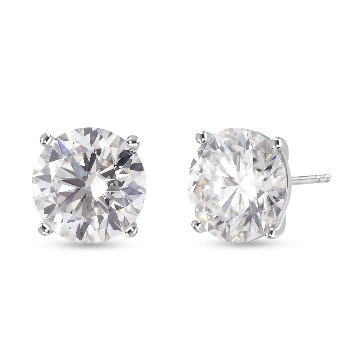 D'Joy Moissanit Ohrringe 925 Silber Rhodiniert ca. 10.08 ct