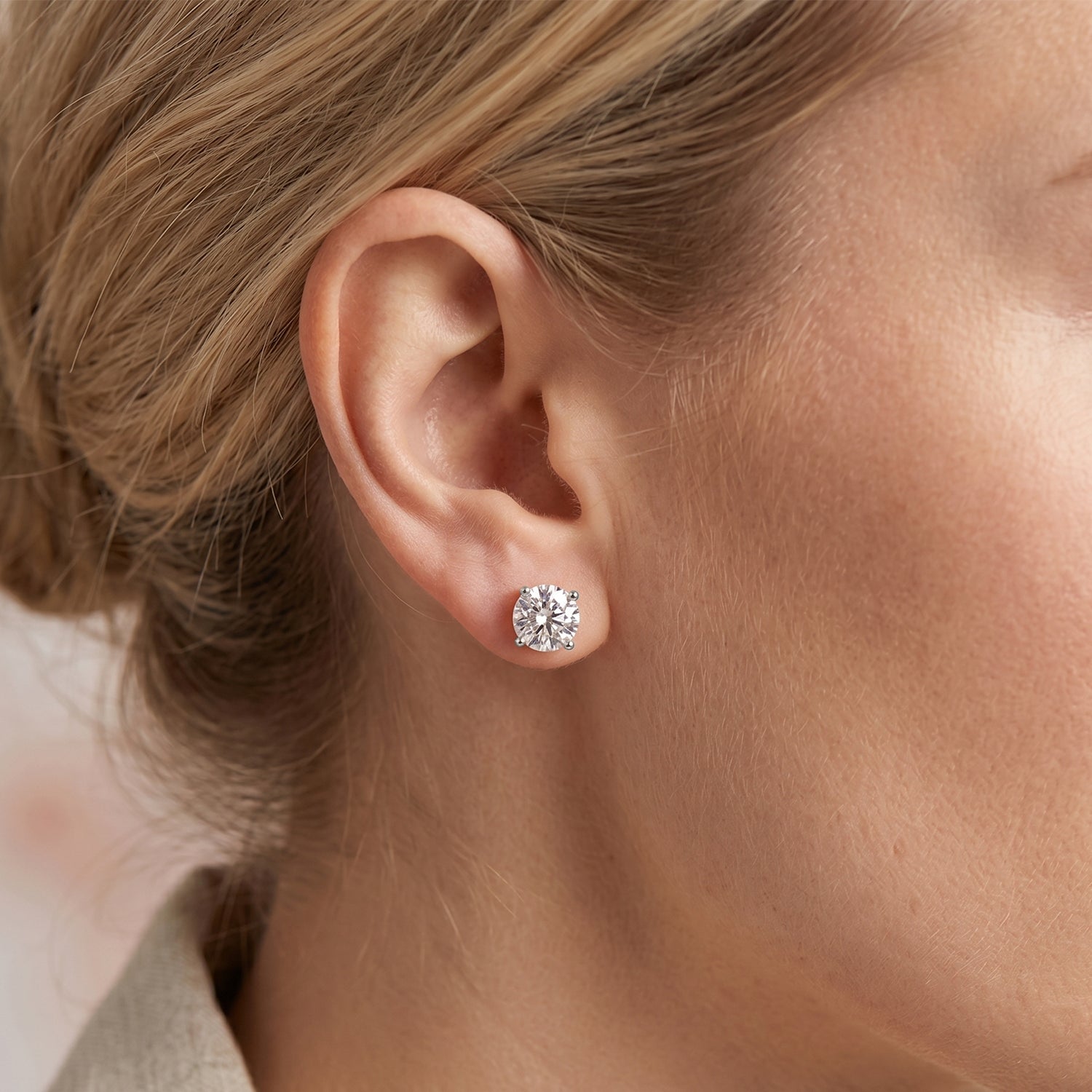 D'Joy Moissanit Ohrringe 925 Silber Rhodiniert ca. 10.08 ct