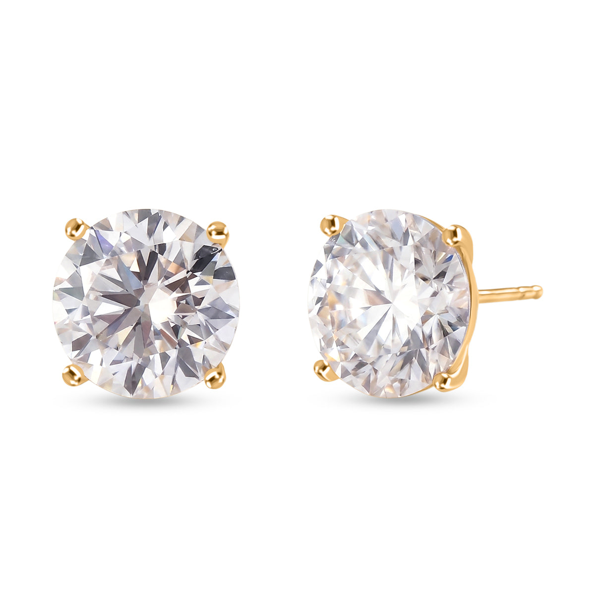 D'Joy Moissanit Ohrringe 925 Silber 750 Gelbgold vermeil ca. 9.69 ct