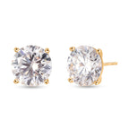 D'Joy Moissanit Ohrringe 925 Silber 750 Gelbgold vermeil ca. 9.69 ct