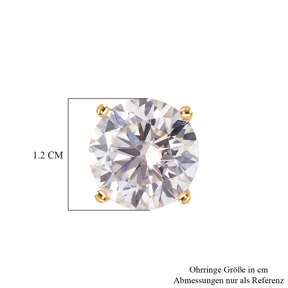 D'Joy Moissanit Ohrringe 925 Silber 750 Gelbgold vermeil ca. 9.69 ct