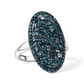 D'Joy Blauer Diamant (IR) Ring 925 Silber Rhodiniert (Größe 17.00) ca. 0.98 ct