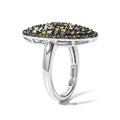 D'Joy Blauer Diamant, Grüner Diamant Ring 925 Silber Rhodiniert (Größe 18.00) ca. 1,05 ct
