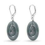 D'Joy Natürlicher Olmek Jadeit Ohrringe 925 Silber Rhodiniert ca. 30.00 ct