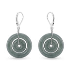 D'Joy Natürlicher Olmek Jadeit Ohrringe 925 Silber Rhodiniert ca. 30.00 ct