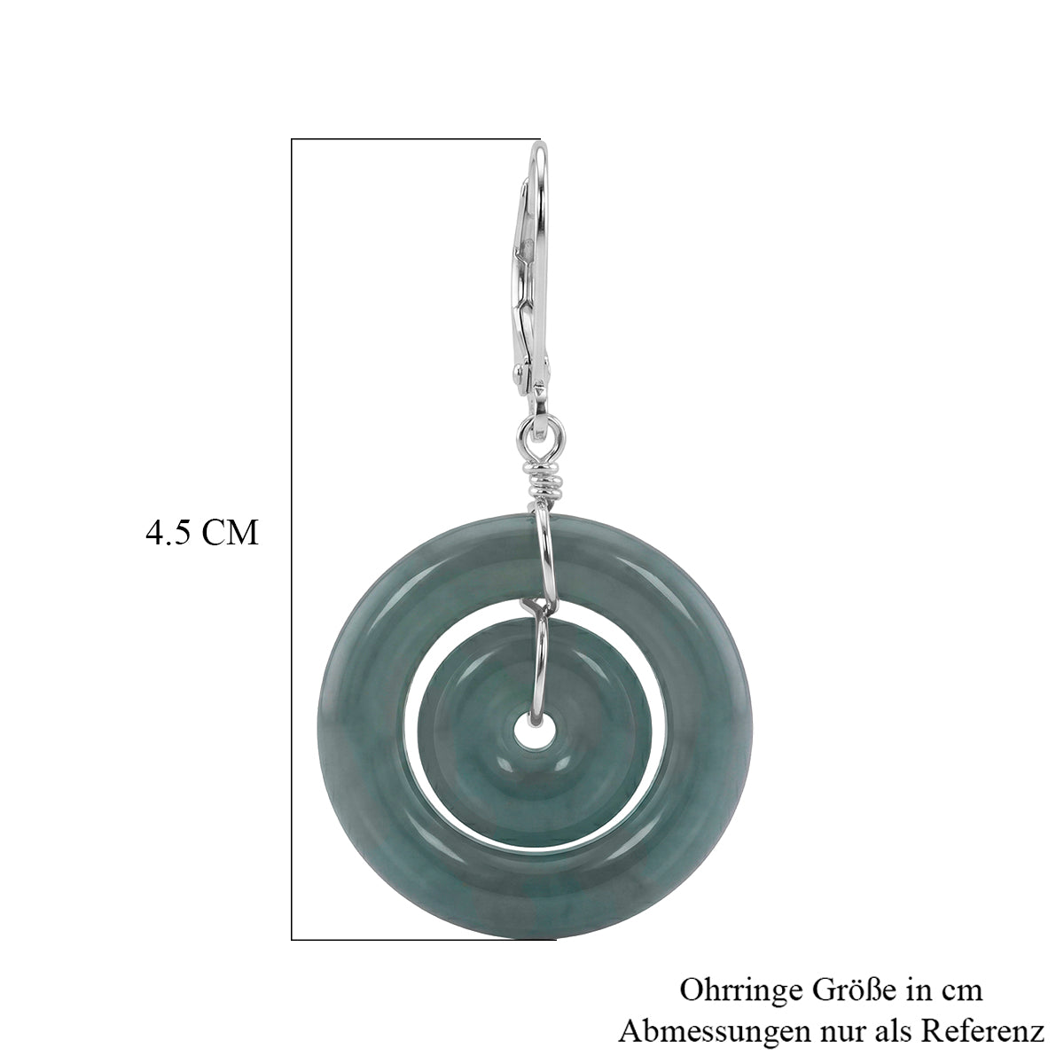 D'Joy Natürlicher Olmek Jadeit Ohrringe 925 Silber Rhodiniert ca. 30.00 ct
