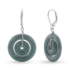 D'Joy Natürlicher Olmek Jadeit Ohrringe 925 Silber Rhodiniert ca. 30.00 ct