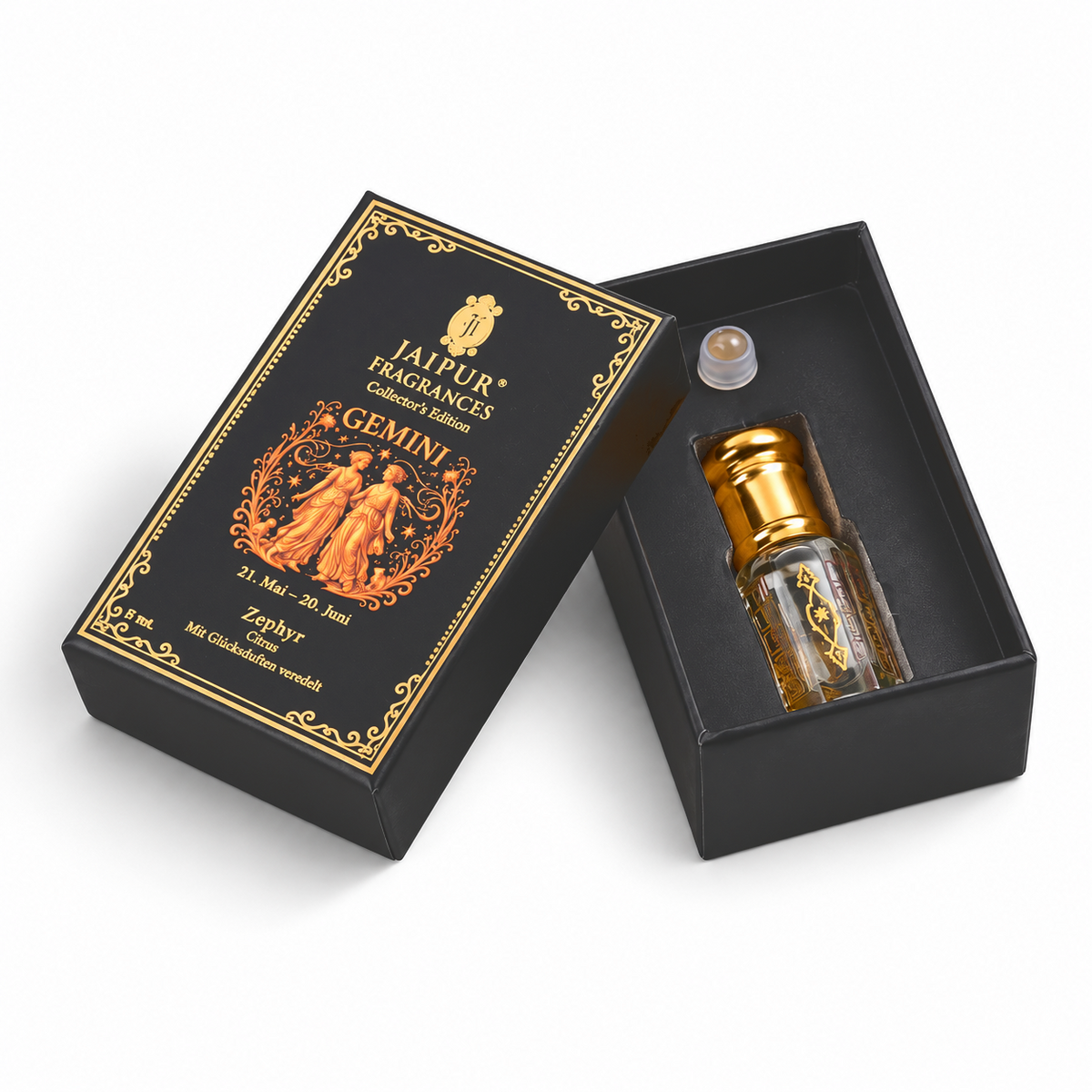 Gemini (May 21Gemini ?  Jaipur Attar / Oil: Zephyr Key Notes (Vibe): Fresh Breeze • Citrus Touch • Light Musk Recommended Stone / Crystal: Citrine (clarity & joy) – Jun 20) – Citrine / Yellow Jasper With Gold Flakes