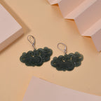 D'Joy Natürlicher Olmek Jadeit Ohrringe 925 Silber Rhodiniert ca. 40.00 ct