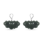 D'Joy Natürlicher Olmek Jadeit Ohrringe 925 Silber Rhodiniert ca. 40.00 ct