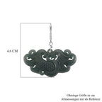 D'Joy Natürlicher Olmek Jadeit Ohrringe 925 Silber Rhodiniert ca. 40.00 ct
