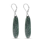 D'Joy Natürlicher Olmek Jadeit Ohrringe 925 Silber Rhodiniert ca. 35.00 ct