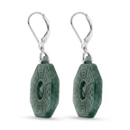 D'Joy Natürlicher Olmek Jadeit Ohrringe 925 Silber Rhodiniert ca. 43.00 ct