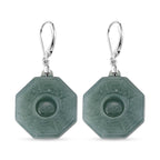 D'Joy Natürlicher Olmek Jadeit Ohrringe 925 Silber Rhodiniert ca. 43.00 ct