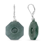 D'Joy Natürlicher Olmek Jadeit Ohrringe 925 Silber Rhodiniert ca. 43.00 ct