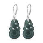 D'Joy Natürlicher Olmek Jadeit Ohrringe 925 Silber Rhodiniert ca. 10.00 ct