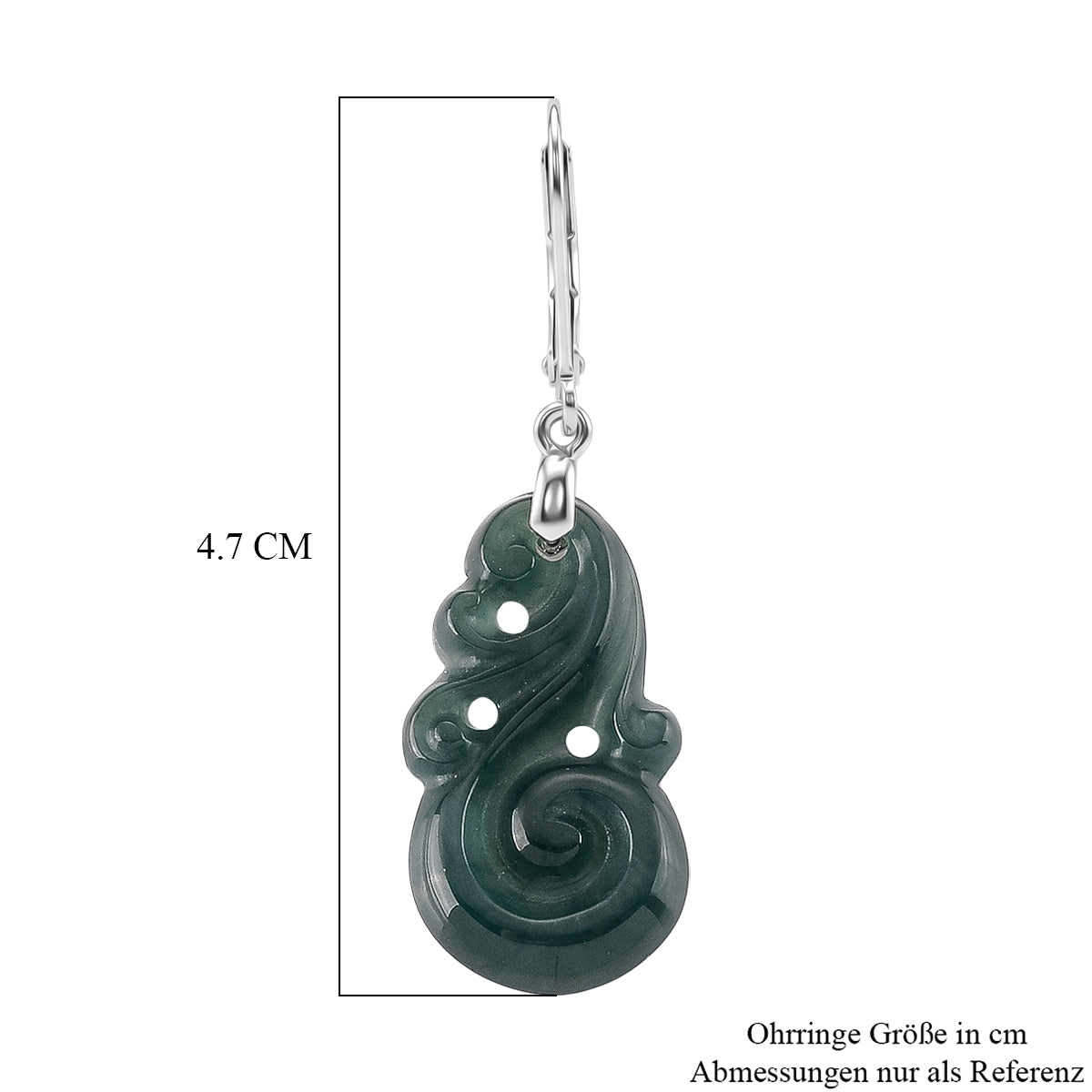 D'Joy Natürlicher Olmek Jadeit Ohrringe 925 Silber Rhodiniert ca. 10.00 ct