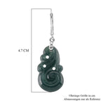 D'Joy Natürlicher Olmek Jadeit Ohrringe 925 Silber Rhodiniert ca. 10.00 ct