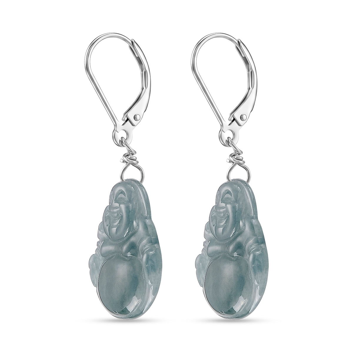 D'Joy Natürlicher Olmek Jadeit Ohrringe 925 Silber Rhodiniert ca. 20.00 ct