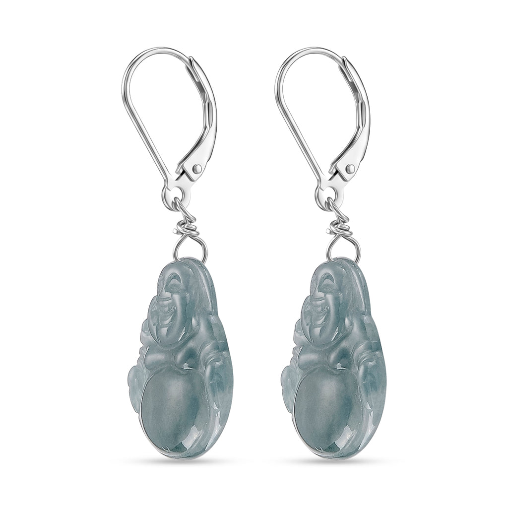 D'Joy Natürlicher Olmek Jadeit Ohrringe 925 Silber Rhodiniert ca. 20.00 ct