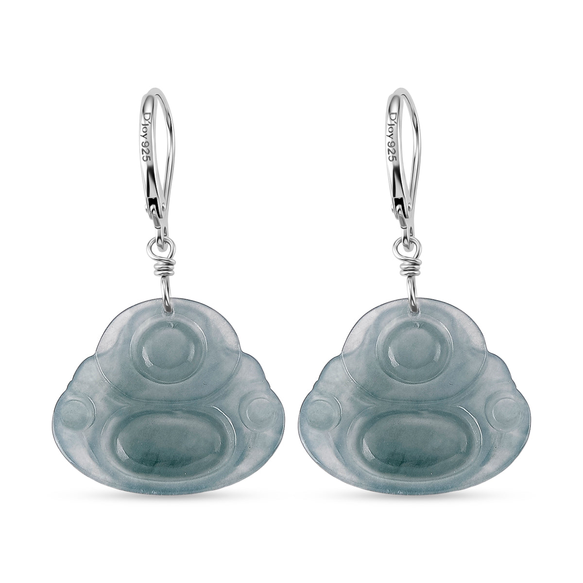 D'Joy Natürlicher Olmek Jadeit Ohrringe 925 Silber Rhodiniert ca. 20.00 ct