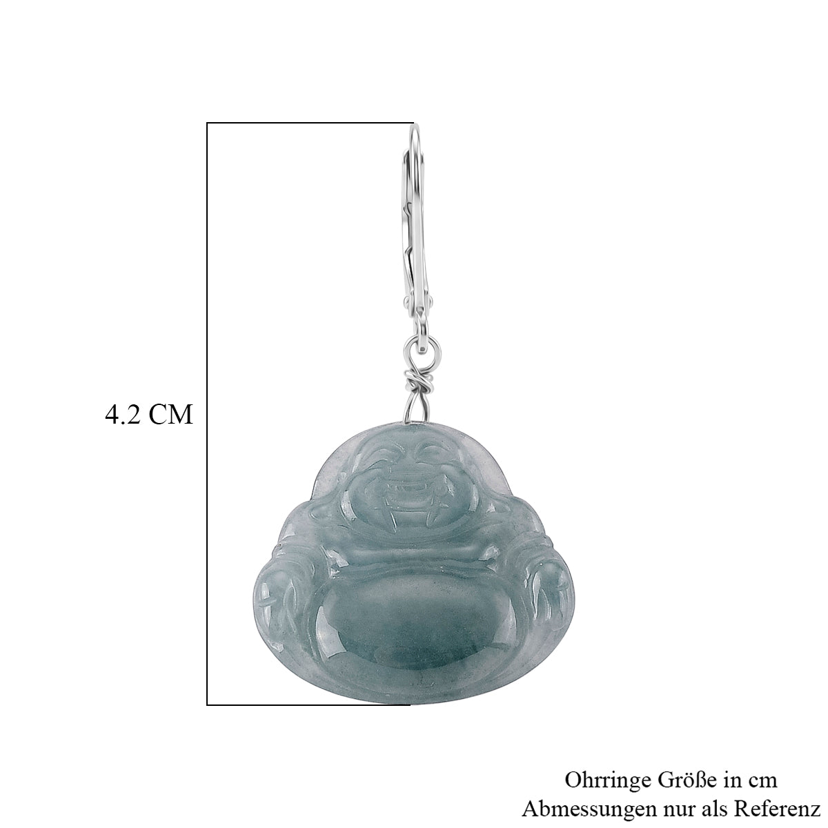 D'Joy Natürlicher Olmek Jadeit Ohrringe 925 Silber Rhodiniert ca. 20.00 ct