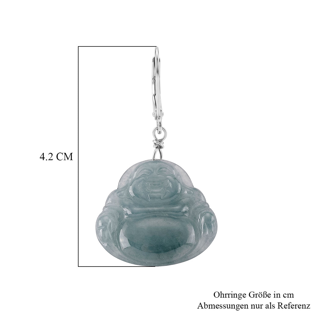 D'Joy Natürlicher Olmek Jadeit Ohrringe 925 Silber Rhodiniert ca. 20.00 ct