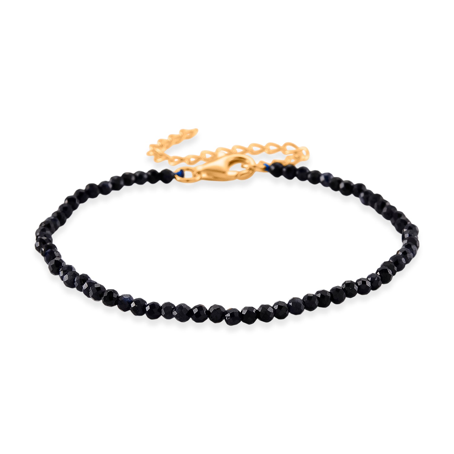 D'Joy Ceylon-Saphir Armband ca. 18 cm 925 Silber Vergoldet ca. 8,00 ct.