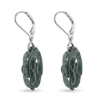 D'Joy Natürlicher Olmek Jadeit Ohrringe 925 Silber Rhodiniert ca. 15.00 ct