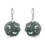 D'Joy Natürlicher Olmek Jadeit Ohrringe 925 Silber Rhodiniert ca. 15.00 ct
