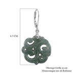 D'Joy Natürlicher Olmek Jadeit Ohrringe 925 Silber Rhodiniert ca. 15.00 ct