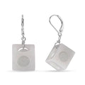 D'Joy Weiße Jade Ohrringe 925 Silber Rhodiniert ca. 50.00 ct