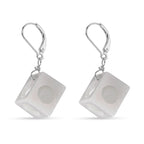 D'Joy Weiße Jade Ohrringe 925 Silber Rhodiniert ca. 50.00 ct