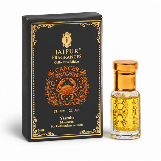 JAIPUR FRAGRANCES Collector's Edition Parfümöl Schütze (Sagittarius) - Frangipani, mit Goldflocken und Lapislazuli, 5ml