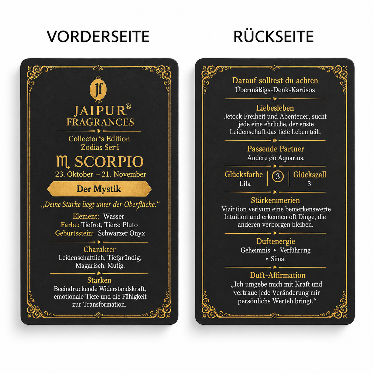 Scorpio ?  Jaipur Attar / Oil: Oudh Musk Key Notes (Vibe): Dark Oud • Deep Musk • Intense Mystery Recommended Stone / Crystal: Garnet / Red Jasper (power & transformation) With Gold Flakes