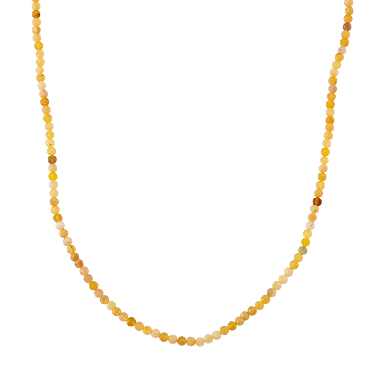 Gelber Opal Halskette ca. 45 cm 316L Edelstahl ca. 35.00 ct