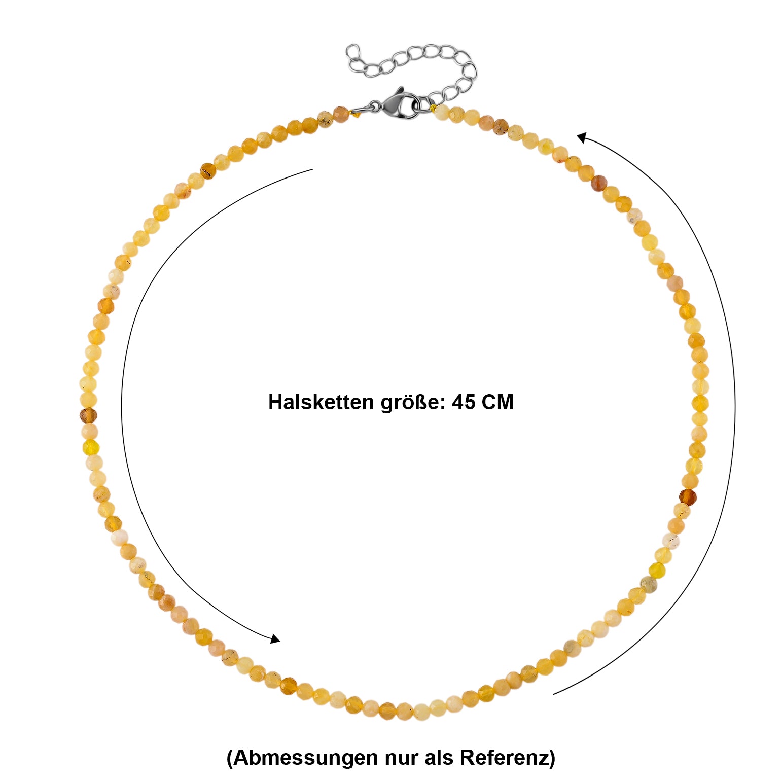 Gelber Opal Halskette ca. 45 cm 316L Edelstahl ca. 35.00 ct