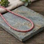 Natürlicher Argentinien Rhodochrosit Halskette ca. 45 cm 316L Edelstahl ca. 60.00 ct