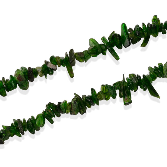 Natürlicher Chromdiopsid Halskette ca. 45 cm 316L Edelstahl ca. 80.00 ct