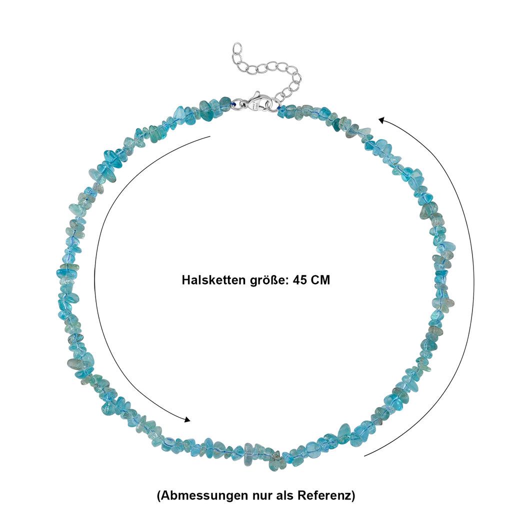 Apatit Halskette ca. 45 cm 316L Edelstahl ca. 150.00 ct