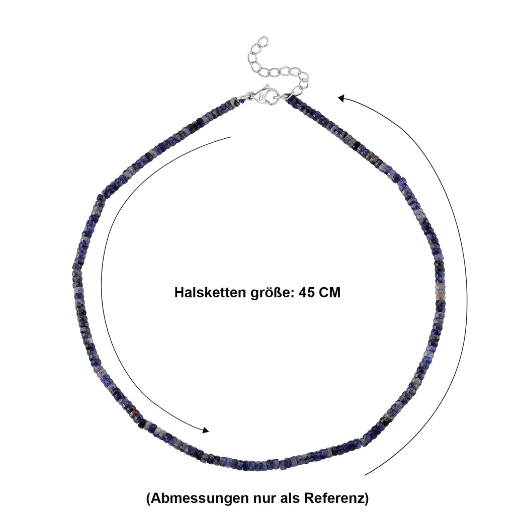 Blauer Sodalith Halskette ca. 45 cm 316L Edelstahl ca. 65.00 ct