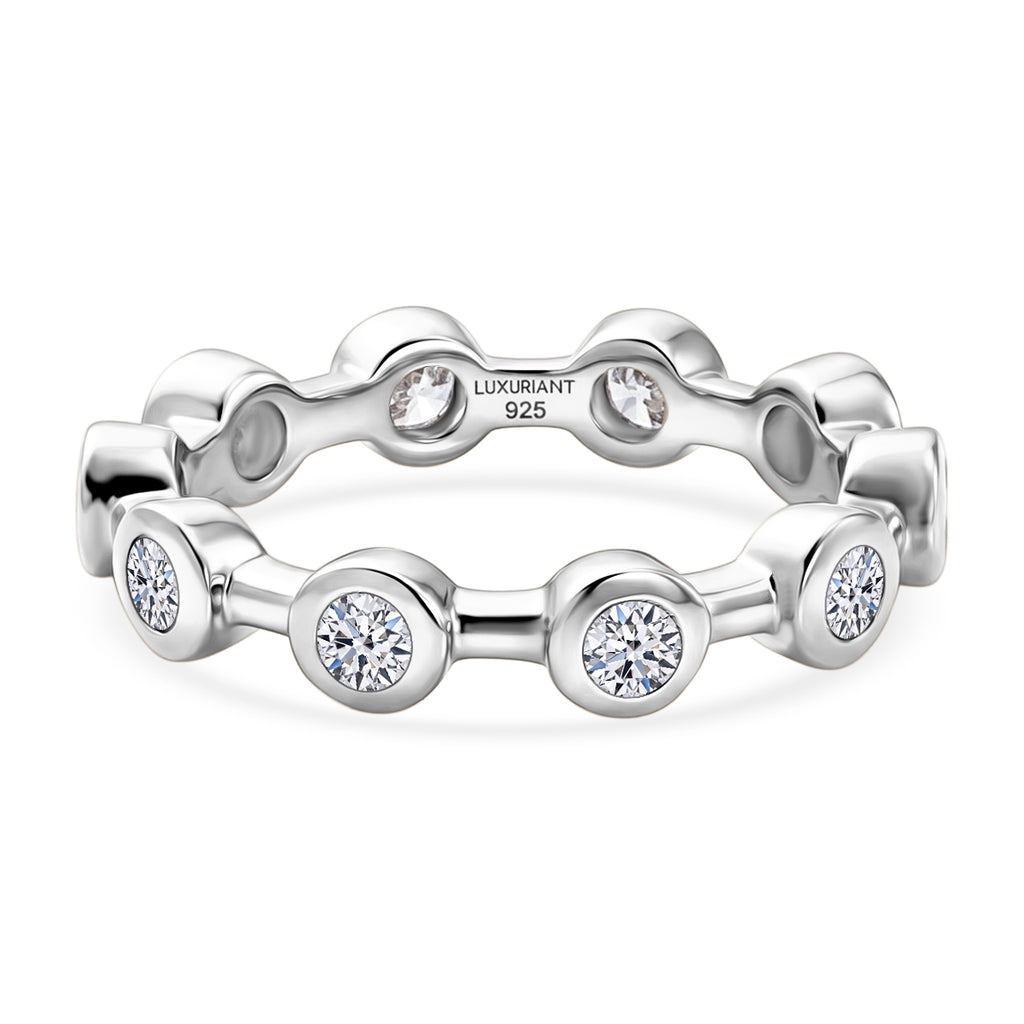 LUXURIANT DIAMOND - Lab Grown Diamant SI-GH Ring 925 Silber Rhodiniert (Größe 18.00) ca. 1.03 ct